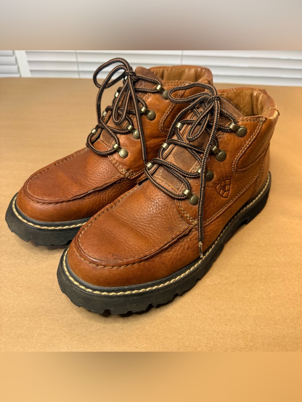 Ariat Tan Leather Moc Toe Hiking Boots